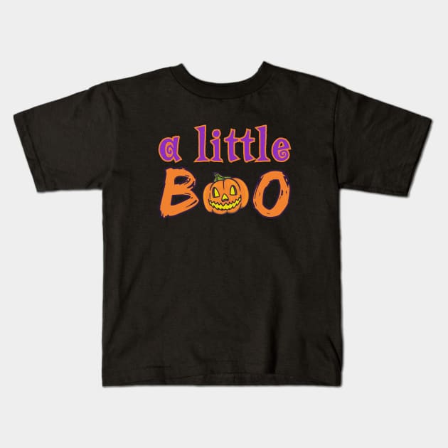 A Little Boo Pumpkin Baby Halloween Kids T-Shirt by Art by Biyan